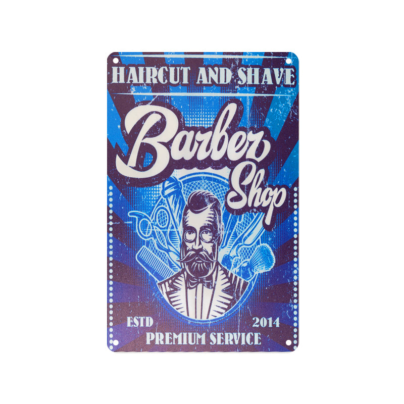 Decorative Plaque for Barber Shop B074 'Barber Shop ESTD. 2014'