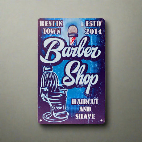 Decorative Plaque for Barber Shop B075 'Best in Town ESTD 2014'