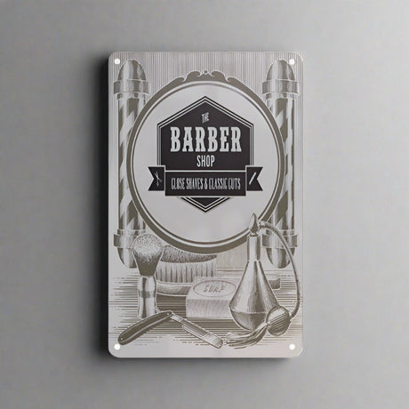 Decorative Plaque for Barber Shop C010 'Close Shaves & Classic Cuts'