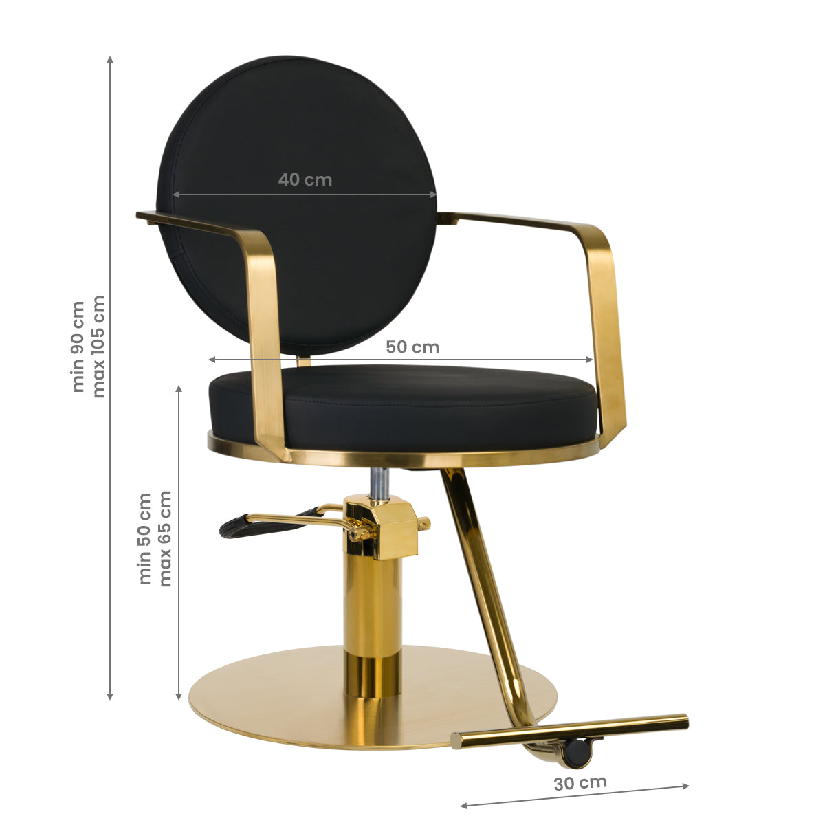 Gabbiano Hairdressing Chair Arras Black Gold