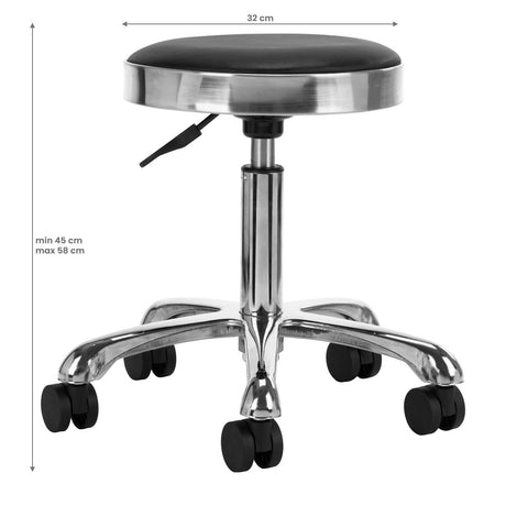 ACTIVESHOP COSMETIC STOOL M-1639 SILVER BLACK