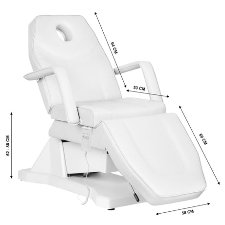 ACTIVESHOP ELECTRIC COSMETIC CHAIR SOFT 1 MOTOR. WHITE