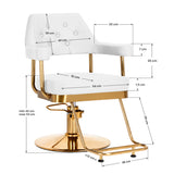 Gabbiano Hairdressing Chair Granda Gold & White