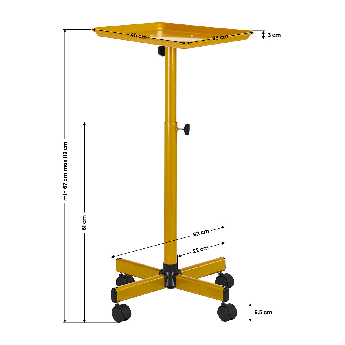 Gabbiano Hairdresser Assistant Trolley L-121G Gold