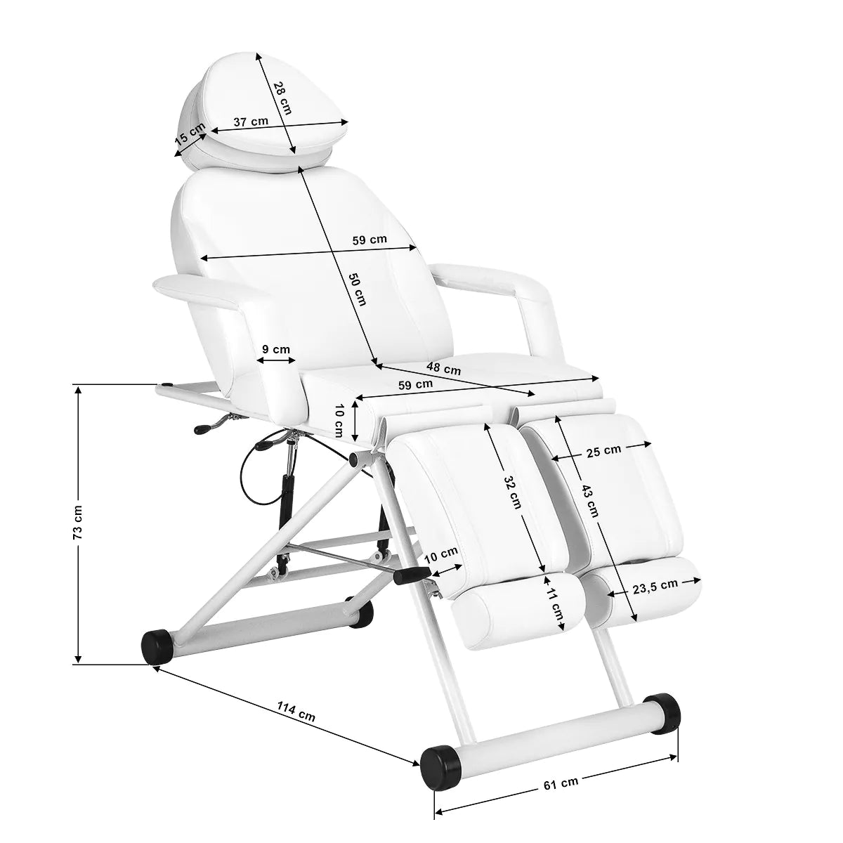 Azzurro Beauty Salon Chair 563S White