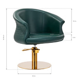 Gabbiano Hairdressing Chair Wersal Gold Bottle Green
