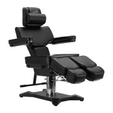 Pro Ink 604 Electric Tattoo Chair Black with adjustable headrest, armrests, and leg supports, designed for tattoo and salon use.