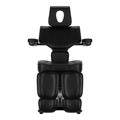 Front view of Pro Ink 604 Electric Tattoo Chair Black featuring ergonomic padding and adjustable components for comfort.