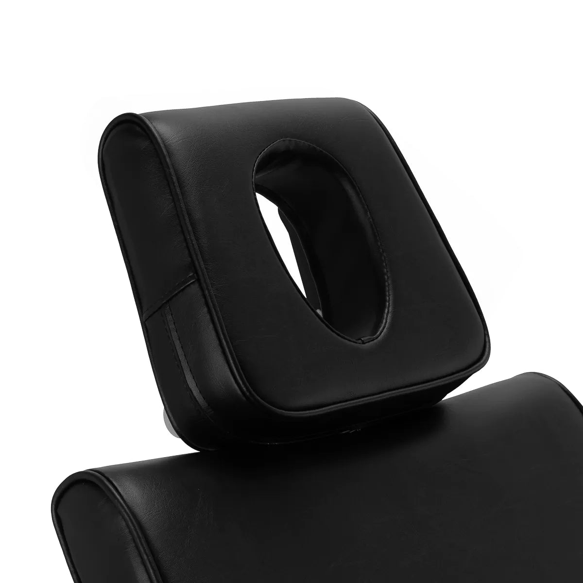 Pro Ink 604 Electric Tattoo Chair Black headrest with face opening, ideal for tattoo or beauty treatments requiring prone positioning.