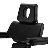 Pro Ink 604 Electric Tattoo Chair Black upper section with adjustable headrest and armrests for ergonomic client support.