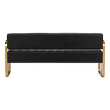 Rear view of Gabbiano Waiting Room Sofa Avila Black & Gold showcasing its seamless black upholstery and gold accents.