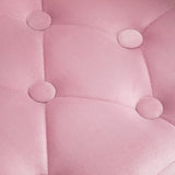 Detailed view of tufted seat cushion on 4Rico Chair QS-OF213G Pink, highlighting its plush and elegant design.