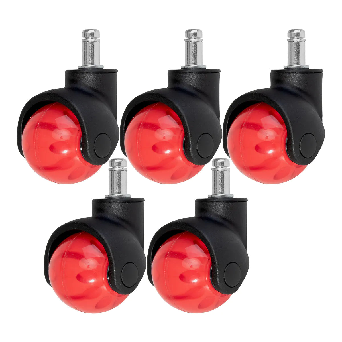 Roll Speed Stool Wheels Replacement Red Ball Press-on Set