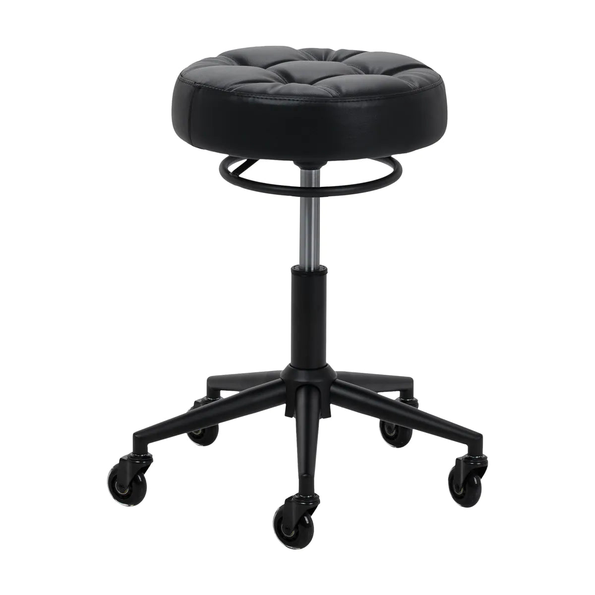 Gabbiano Hairdressing Stool D054 Black with Black Base