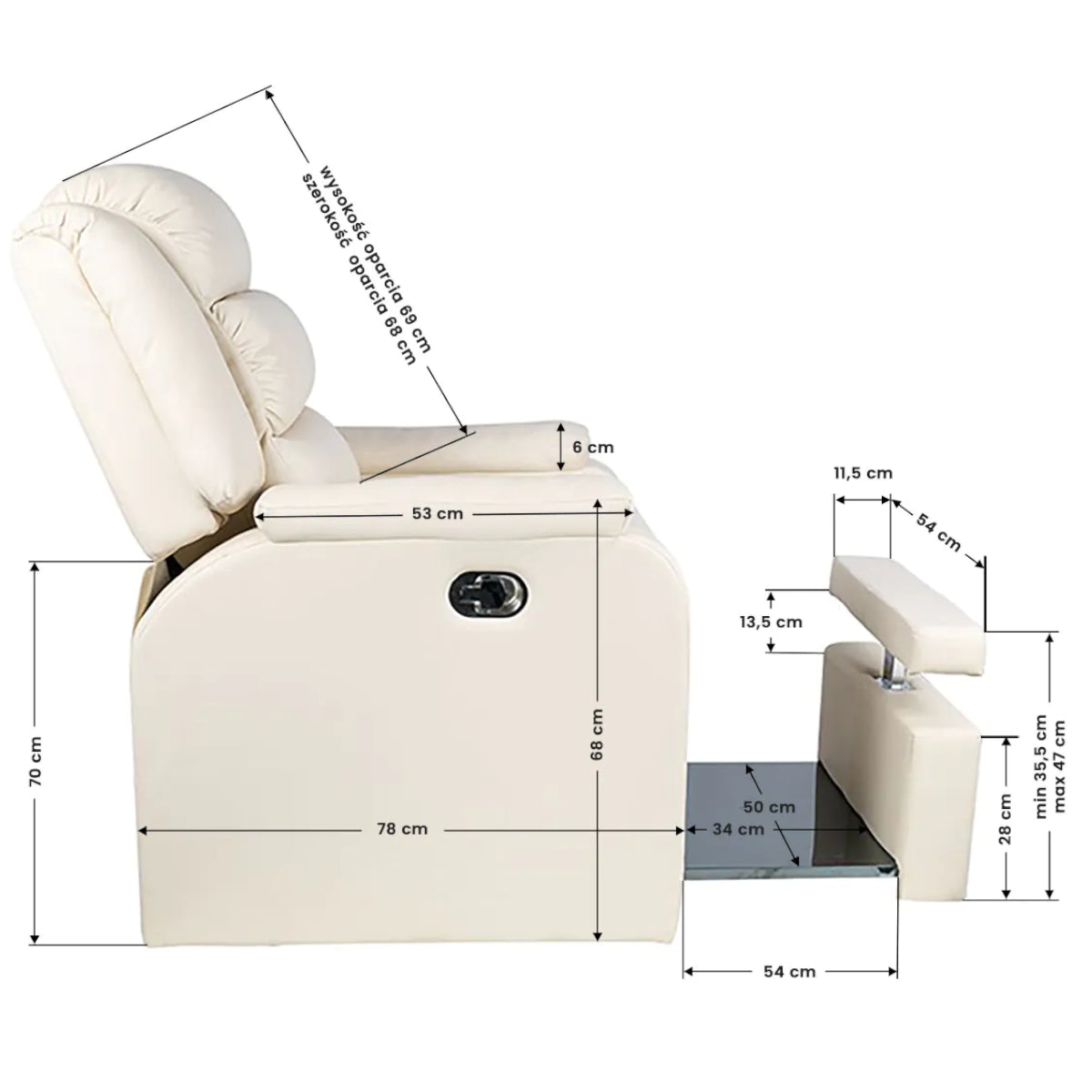 OUTLET ActiveShop Spa Chair for Pedicure Hilton Cream