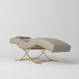 Manufakturo Elegance Lash Bed – Gold Frame & Adjustable Headrest Brown