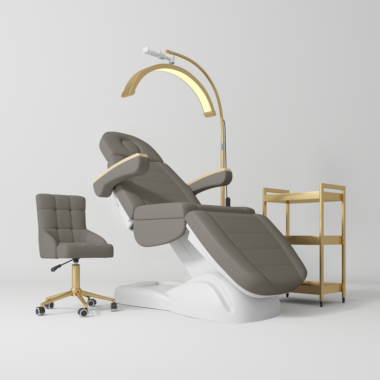 Manufakturo Grace Deep Ash The Complete Salon Set - Beauty Bed, Chair, Moonlight & Trolley