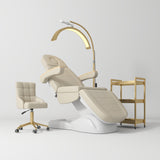 Manufakturo Grace Light Brown The Complete Salon Set - Beauty Bed, Chair, Moonlight & Trolley