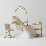 Manufakturo Grace Warm Beige The Complete Salon Set - Beauty Bed, Chair, Moonlight & Trolley