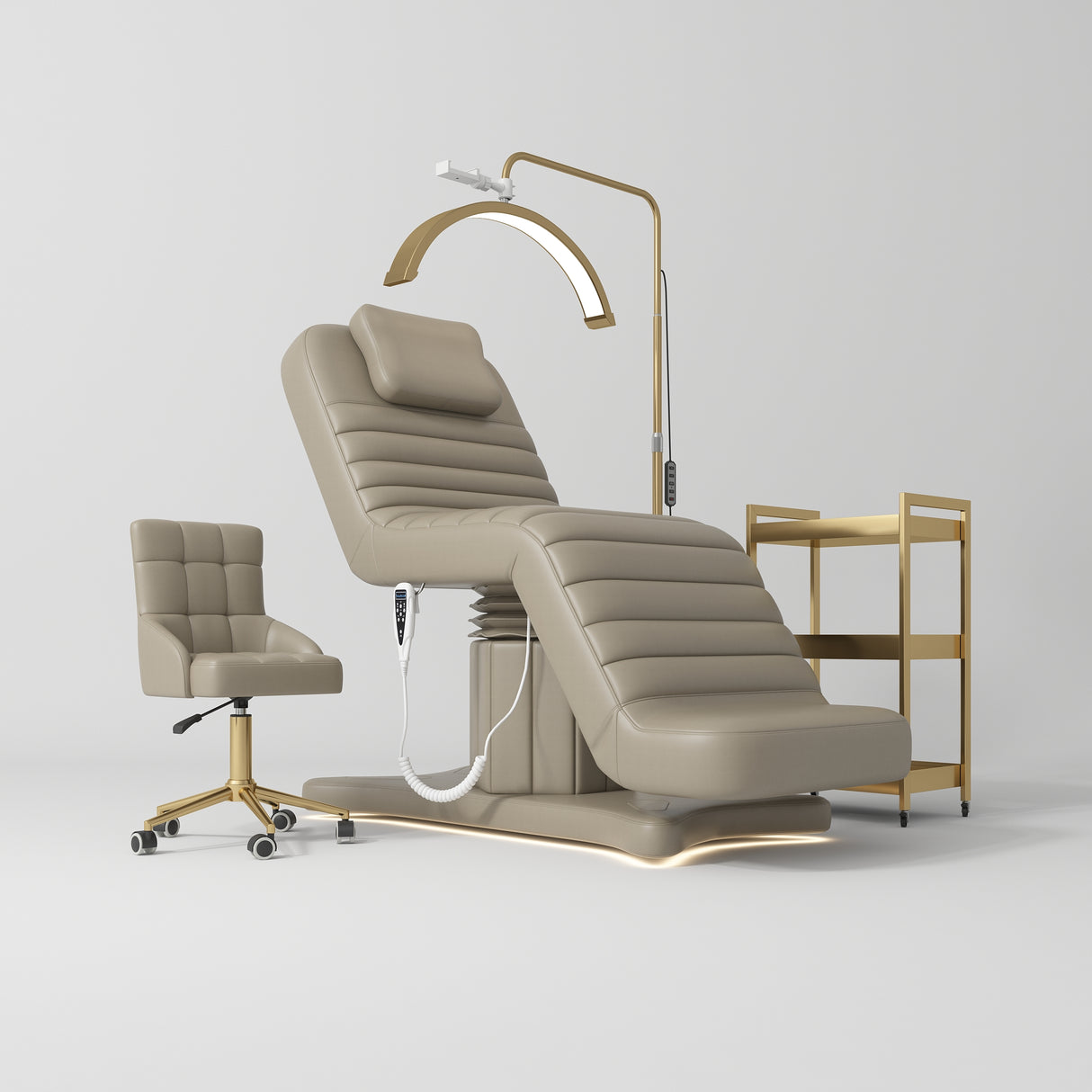 Manufakturo Grandeur Brown The Complete Studio Set - Beauty Bed, Chair, Moonlight & Trolley