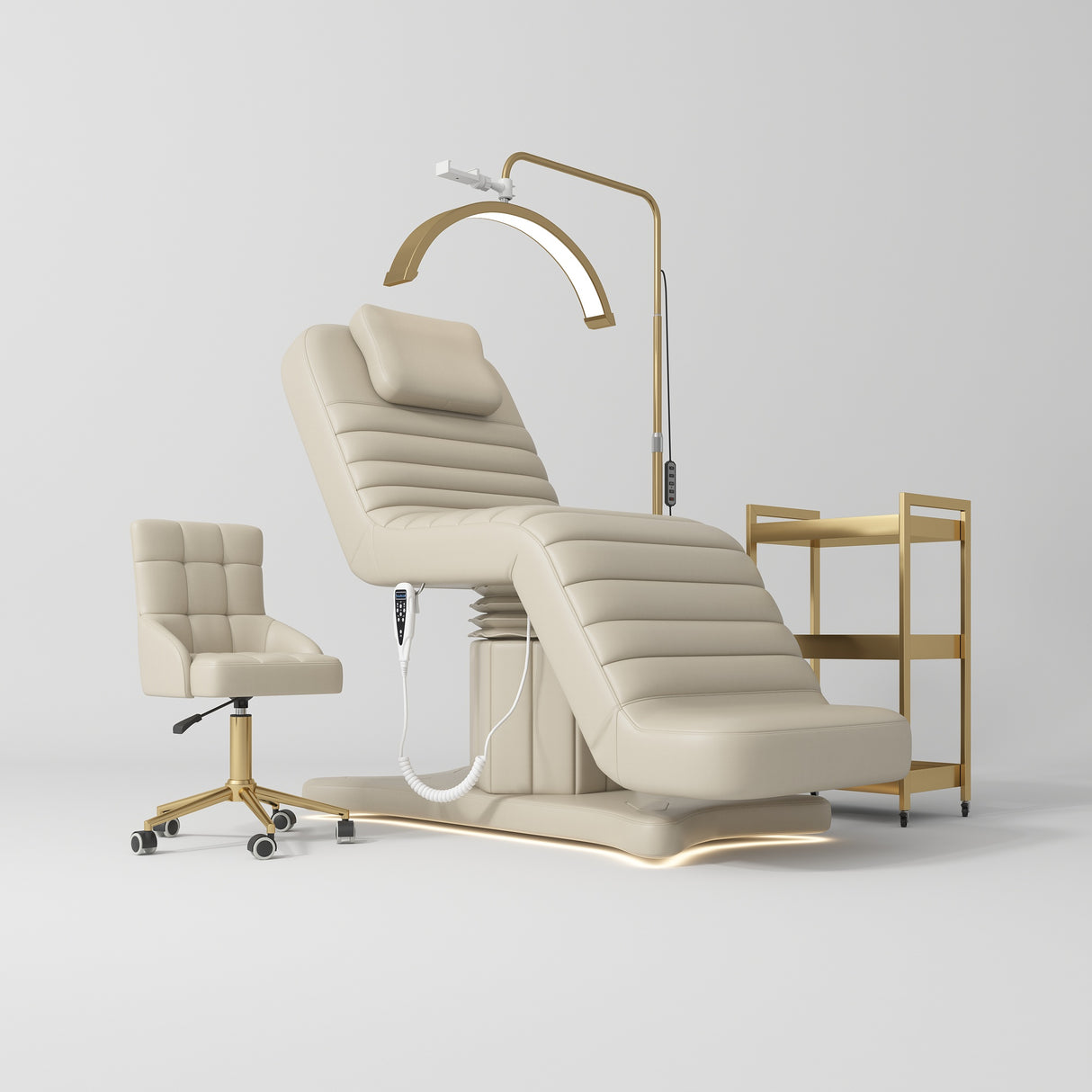 Manufakturo Grandeur Light Brown The Complete Studio Set - Beauty Bed, Chair, Moonlight & Trolley