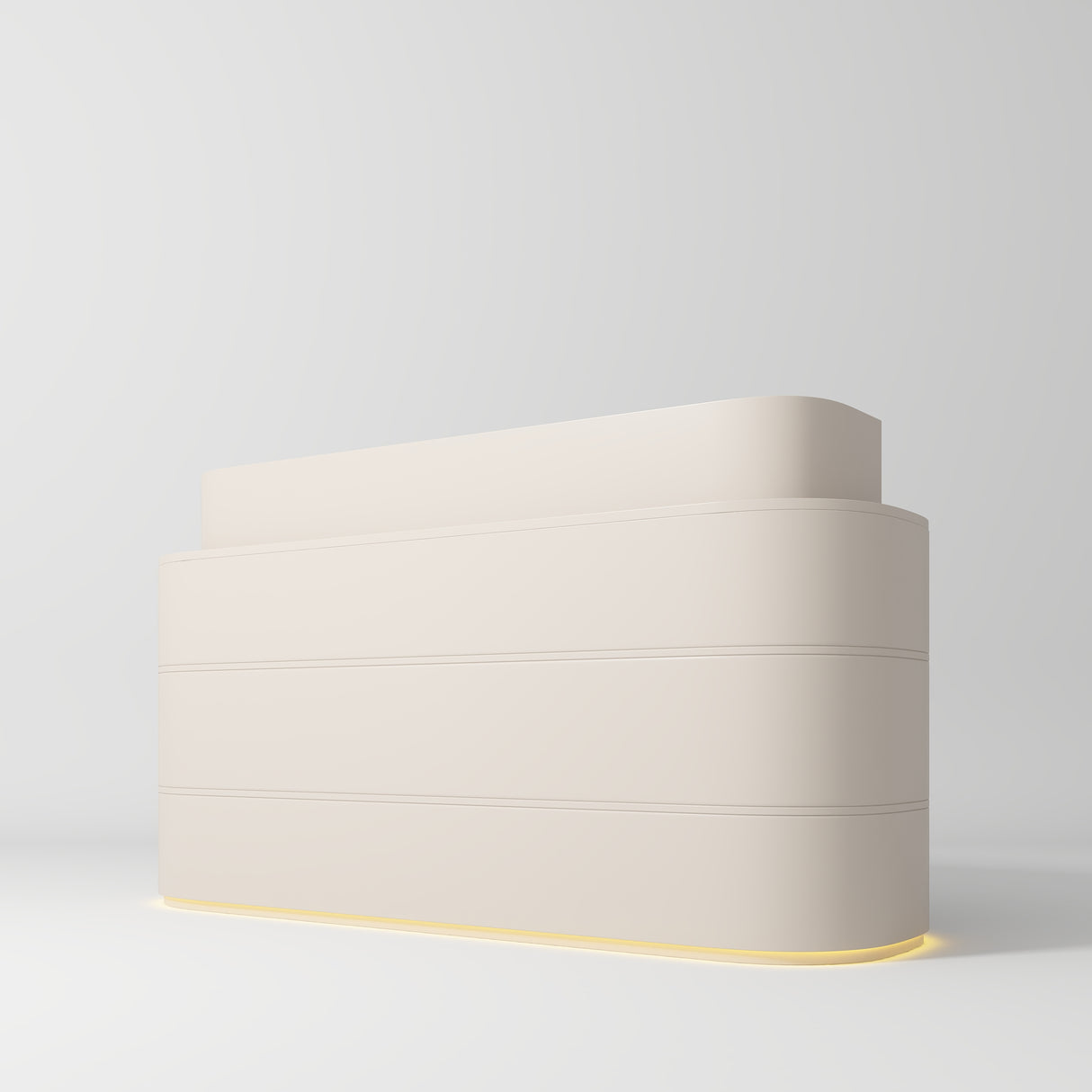 Manufakturo Lueur Premium Reception Desk for Luxury Beauty Salon with LED Base Light Brown