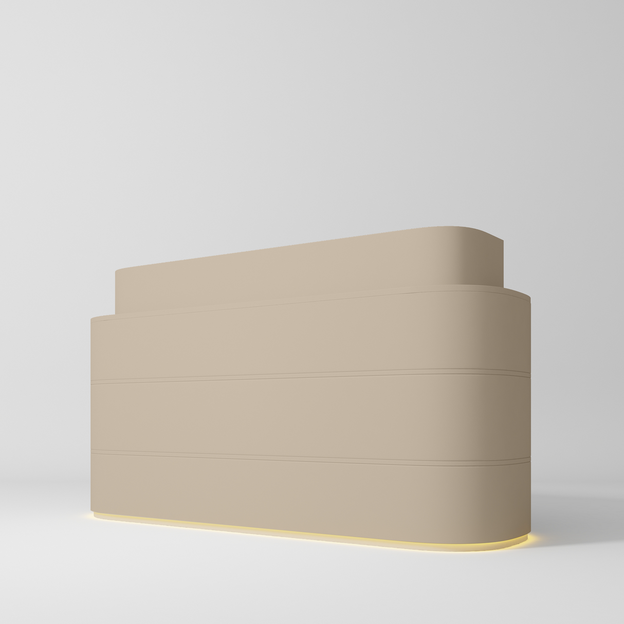 Manufakturo Lueur Premium Reception Desk for Luxury Beauty Salon with LED Base Warm Beige