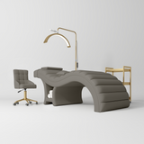 Manufakturo Luxe Deep Ash Complete Salon Set - Lash Beauty Bed, Chair, Moonlight & Trolley