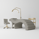 Manufakturo Luxe Pearl Greige Complete Salon Set - Lash Beauty Bed, Chair, Moonlight & Trolley