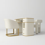 Manufakturo Manicure Glam Station Set  - Table with Absorber & Two Chairs Creamy