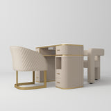 Manufakturo Manicure Glam Station Set  - Table with Absorber & Two Chairs Light Brown