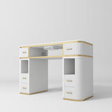 Manufakturo Manicure Table Glam Station with Build-in Dust Absorber White