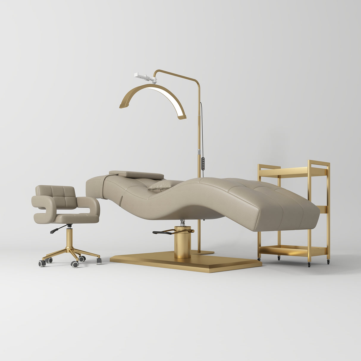 Manufakturo Prestige Brown The Complete Studio Set - Lash Bed, Chair, Moonlight & Trolley