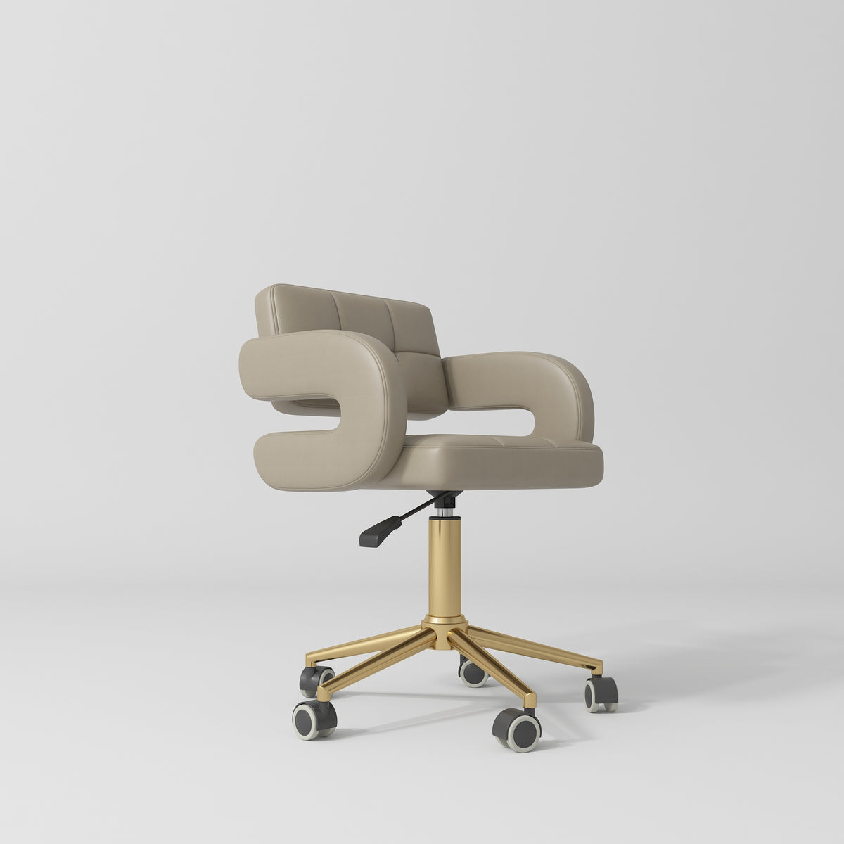 Manufakturo Serenity Salon Chair - 360-Degree Rotation Gold Base Brown