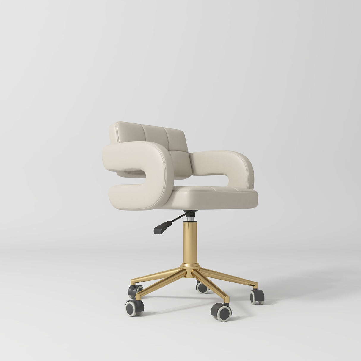 Manufakturo Serenity Salon Chair - 360-Degree Rotation Gold Base Cappuccino