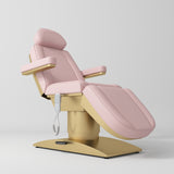 Manufakturo Virtue Luxury Electric Beauty Bed, 360° Rotation, Gold Titanium Frame Bare Blush