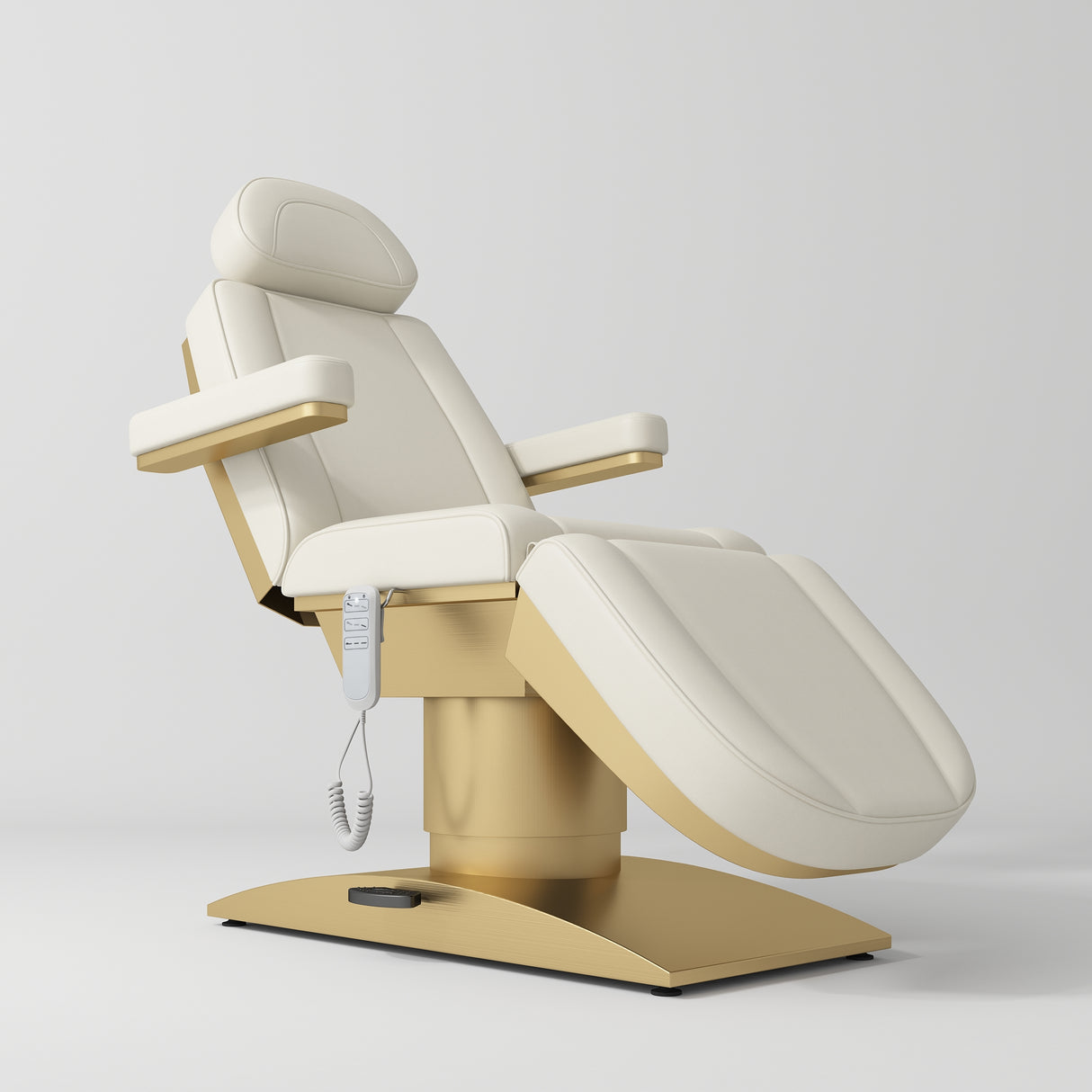 Manufakturo Virtue Luxury Electric Beauty Bed, 360° Rotation, Gold Titanium Frame Creamy