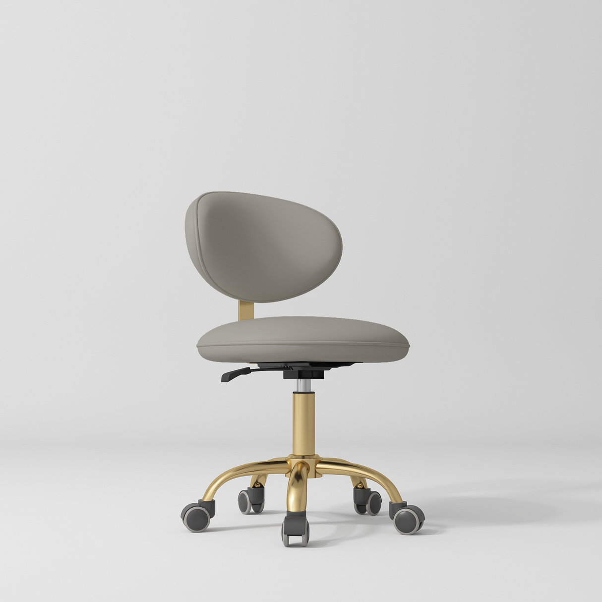 Manufakturo Aura Gold Legs Beauty Stool Pearl Greige