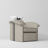 Manufakturo Monaco Luxury Hair Salon Backwash Unit Stone Taupe - White Bowl