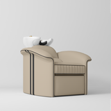 Manufakturo Monaco Luxury Hair Salon Backwash Unit Warm Beige - White Bowl