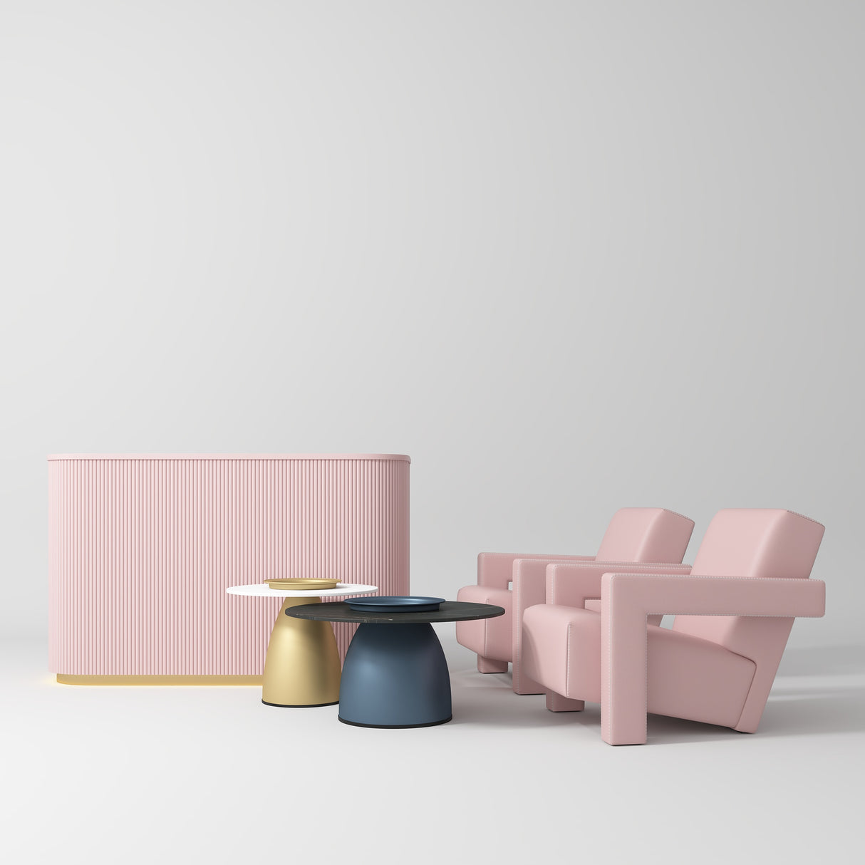 Manufakturo Complete Set 01 Reception Area for Luxury Salon Waiting Area Bare Blush