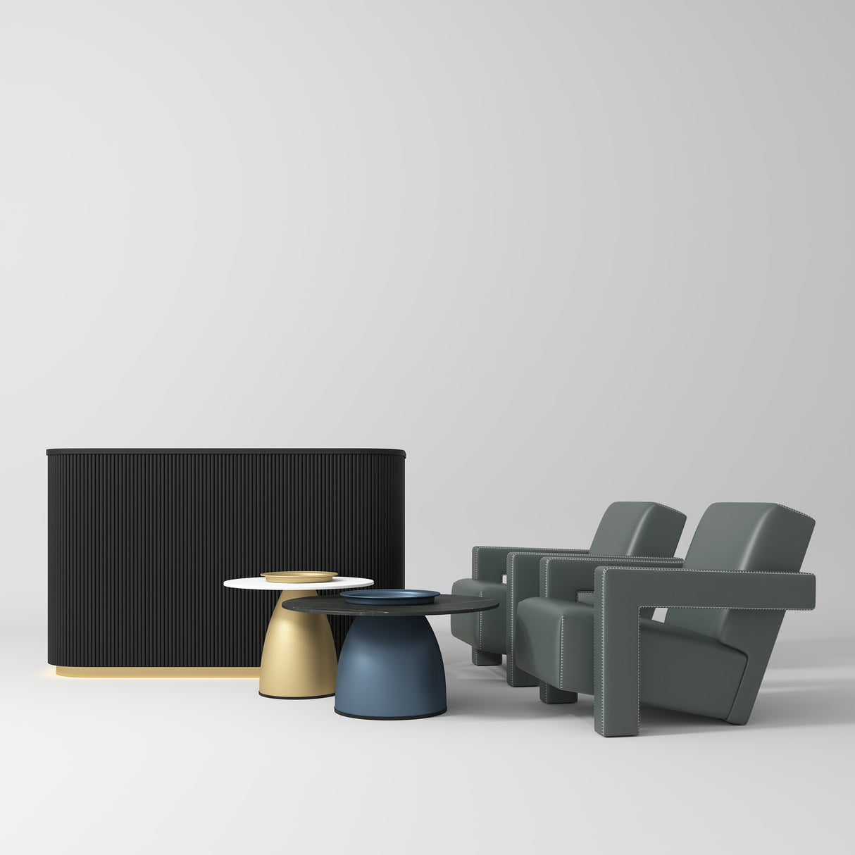 Manufakturo Complete Set 01 Reception Area for Luxury Salon Waiting Area Navy