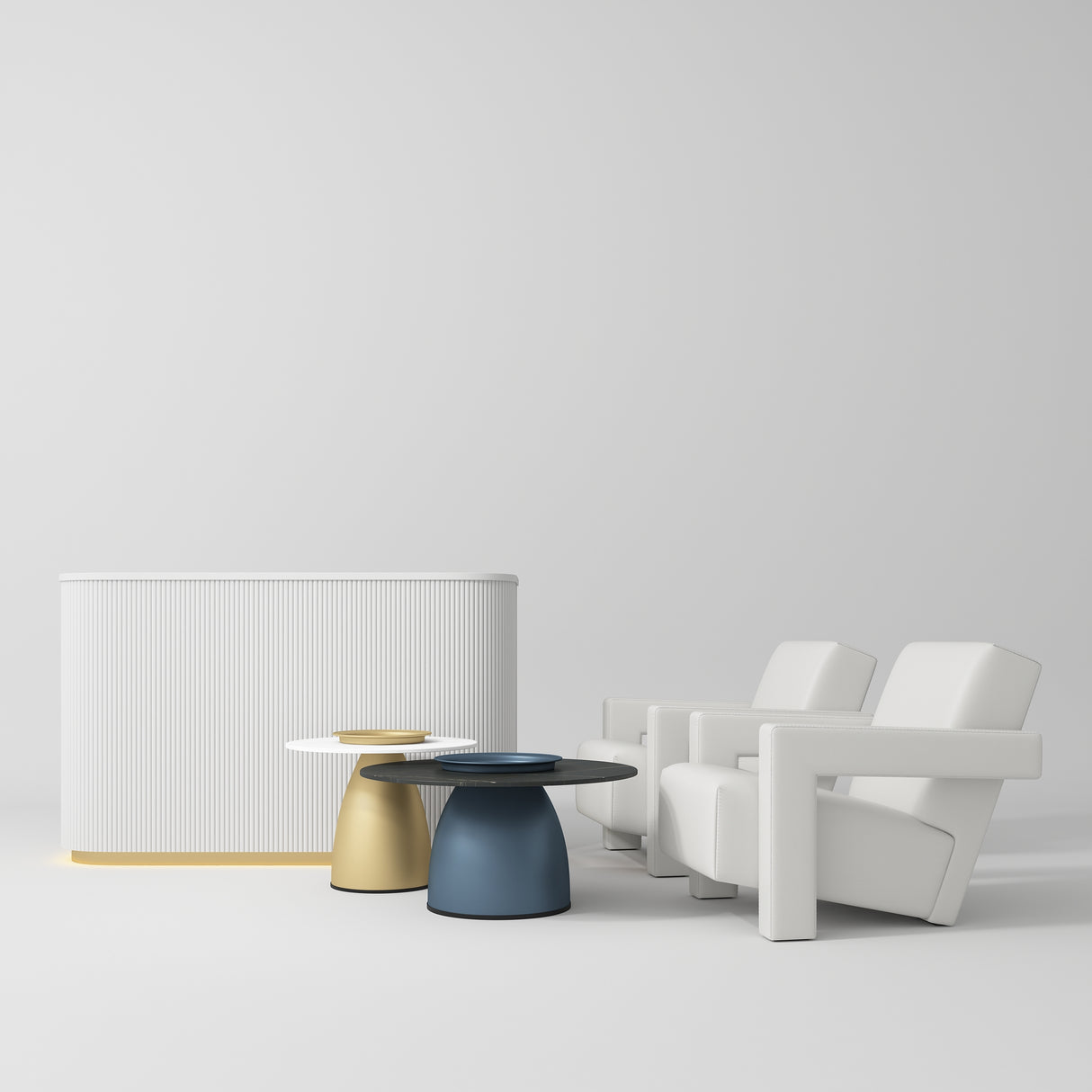 Manufakturo Complete Set 01 Reception Area for Luxury Salon Waiting Area White