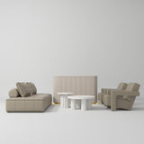 Manufakturo Complete Set 02 Reception Area - Chair & Sofa for Luxury Salon Waiting Area Brown