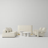 Manufakturo Complete Set 02 Reception Area - Chair & Sofa for Luxury Salon Waiting Area Creamy