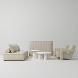 Manufakturo Complete Set 02 Reception Area - Chair & Sofa for Luxury Salon Waiting Area Light Brown