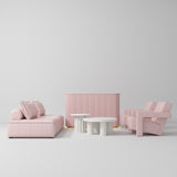 Manufakturo Complete Set 02 Reception Area - Chair & Sofa for Luxury Salon Waiting Area Light Pink