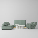 Manufakturo Complete Set 02 Reception Area - Chair & Sofa for Luxury Salon Waiting Area Olive