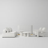 Manufakturo Complete Set 02 Reception Area - Chair & Sofa for Luxury Salon Waiting Area White