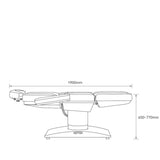 Manufakturo Virtue Luxury Electric Beauty Bed, 360° Rotation, Gold Titanium Frame Bare Blush dimensions